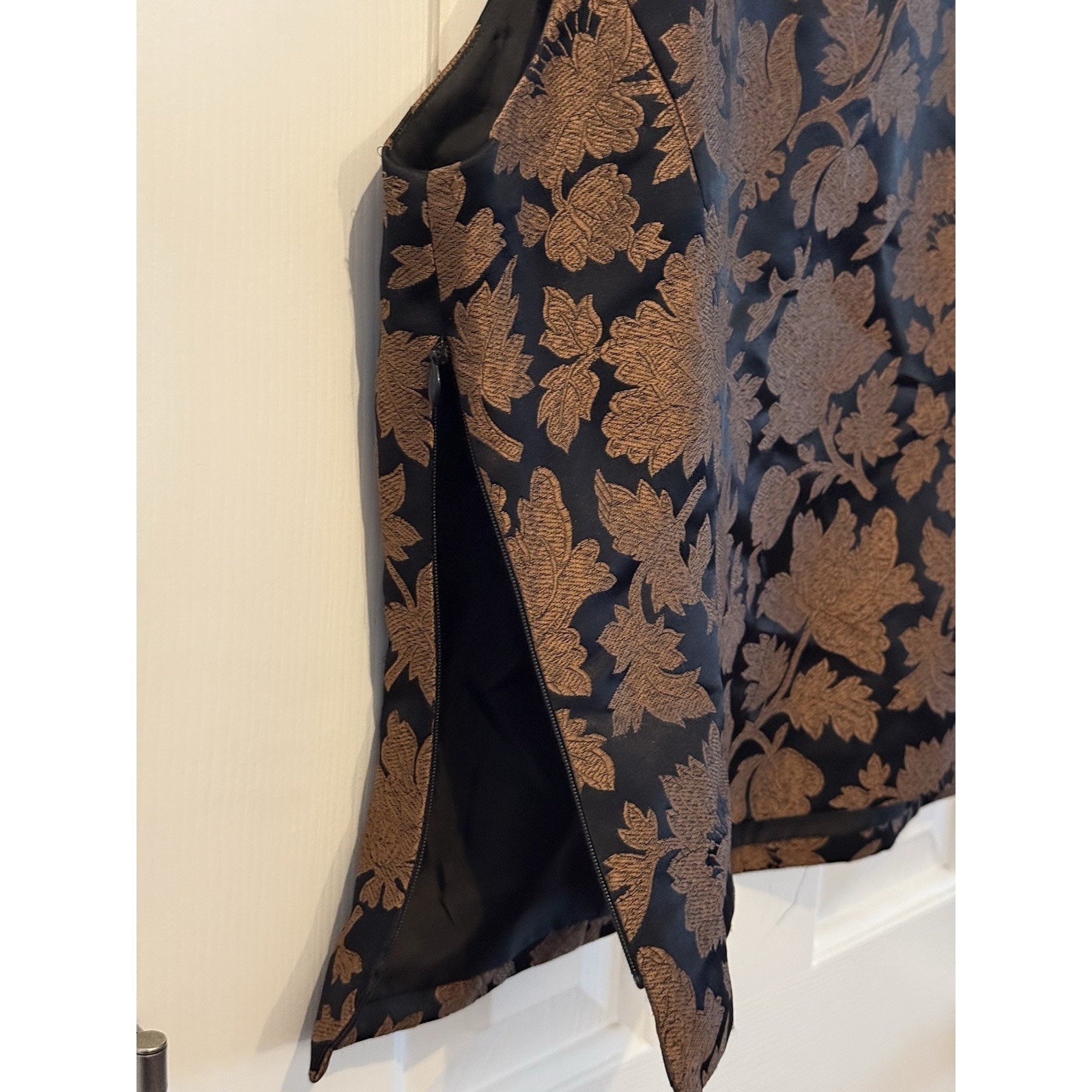 Vintage Jess Howard Petite Brown Black Floral Blazer Size 12p Formal Granny — image 7 of 8